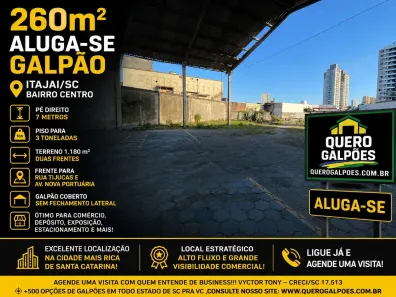 Galpão/Depósito/Armazém para alugar, 260m² no Centro, Itajaí