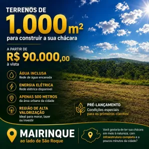 Lote/Terreno à venda, 1000m² no Centro, Mairinque