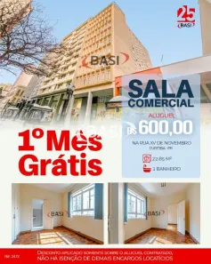 Sala Comercial para alugar, 22m² no Centro, Curitiba