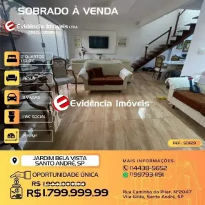 Sobrado com 3 Quartos à venda, 209m² no Jardim Bela Vista, Santo André