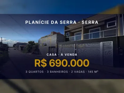 Casa com 3 Quartos à venda, 145m² no Planície da Serra, Serra