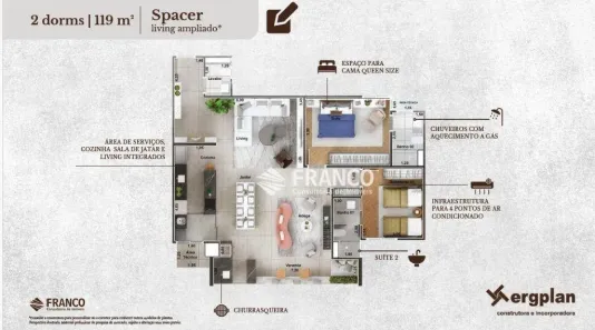 Apartamento com 2 Quartos à venda, 119m² no Vila Costa, Taubaté
