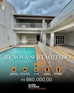 Sobrado com 4 Quartos à venda, 418m² no Jardim Nova Sertãozinho, Sertãozinho