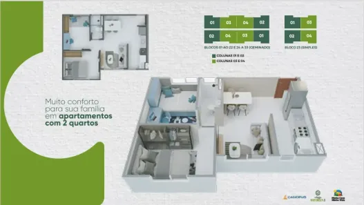 Apartamento com 2 Quartos à venda, 45m² no Maiobinha, São José de Ribamar
