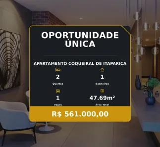 Apartamento com 2 Quartos à venda, 47m² no Coqueiral de Itaparica, Vila Velha