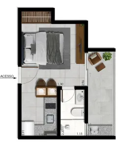 Apartamento com 1 Quarto à venda, 24m² no Mariano Procópio, Juiz de Fora