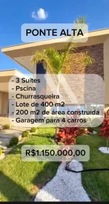 Casa de Condomínio com 3 Quartos à venda, 200m² no Ponte Alta Norte, Brasília