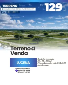 Lote/Terreno à venda, 300m² no , Lucena