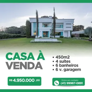 Casa de Condomínio com 4 Quartos à venda, 450m² no Jardim Menino Deus, Quatro Barras