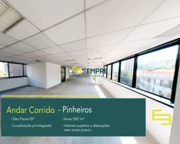Sala Comercial para alugar, 582m² no Pinheiros, São Paulo