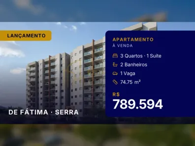 Apartamento com 3 Quartos à venda, 74m² no de Fátima, Serra