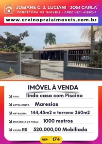 Casa com 3 Quartos à venda, 144m² no Praia do Ervino, São Francisco do Sul