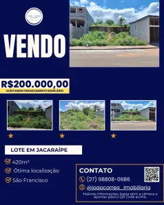Lote/Terreno à venda, 420m² no São Francisco, Serra