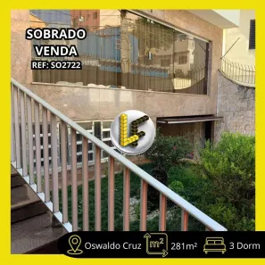 Sobrado com 3 Quartos à venda, 281m² no Osvaldo Cruz, São Caetano do Sul