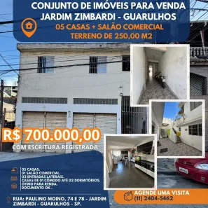 Prédio Residencial com 6 Quartos à venda, 250m² no Jardim Zimbardi, Guarulhos
