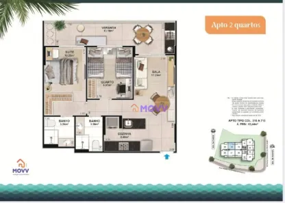Apartamento com 2 Quartos à venda, 64m² no Piratininga, Niterói