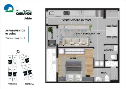 Apartamento com 1 Quarto à venda, 66m² no Carianos, Florianópolis