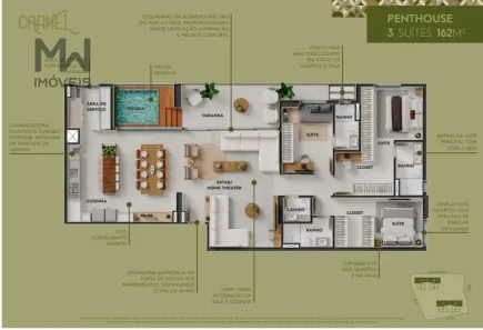Apartamento com 3 Quartos à venda, 162m² no Jundiaí, Anápolis