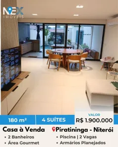 Casa com 4 Quartos à venda, 180m² no Piratininga, Niterói