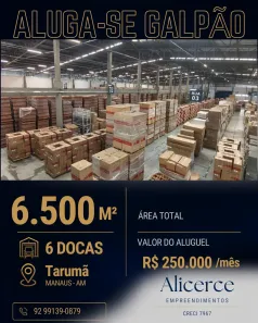 Galpão/Depósito/Armazém para alugar, 6500m² no Alvorada, Manaus