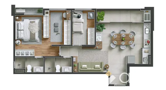 Apartamento com 2 Quartos à venda, 71m² no Setor Oeste, Goiânia