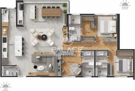 Apartamento com 3 Quartos à venda, 138m² no Castelinho, Piracicaba