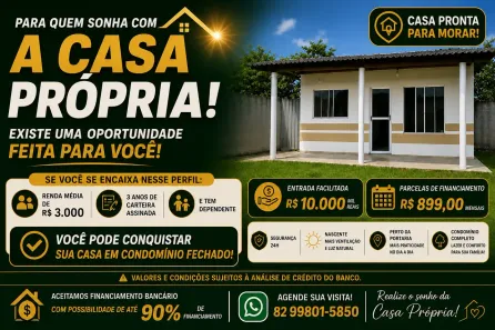 Casa de Condomínio com 2 Quartos à venda, 53m² no Cidade Universitária, Maceió