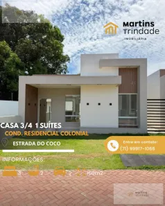 Casa de Condomínio com 3 Quartos à venda, 80m² no Boa União (Abrantes), Camaçari