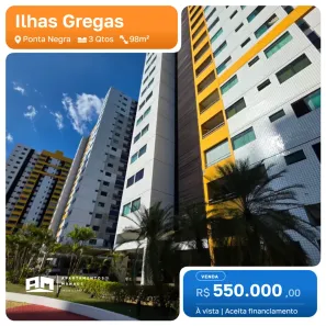 Apartamento com 3 Quartos à venda, 98m² no Ponta Negra, Manaus