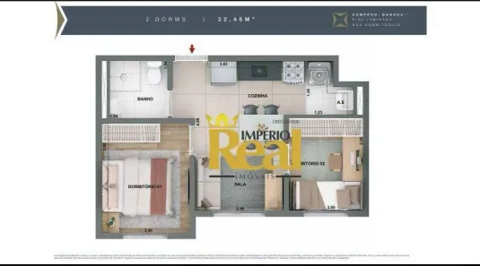 Apartamento com 2 Quartos à venda, 37m² no Vila Anastácio, São Paulo