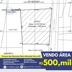 Lote/Terreno à venda, 3348m² no Parque Residencial Nova Almeida, Serra