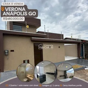 Casa com 3 Quartos à venda, 127m² no Loteamento Residencial Verona, Anápolis