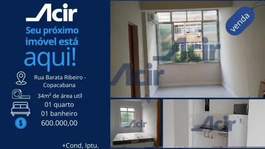 Apartamento com 1 Quarto à venda, 40m² no Copacabana, Rio de Janeiro