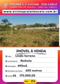 Lote/Terreno à venda, 490m² no Praia do Ervino, São Francisco do Sul