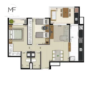 Apartamento com 2 Quartos à venda, 79m² no Interlagos, Três Lagoas