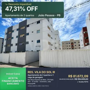 Apartamento com 2 Quartos à venda, 46m² no Gramame, João Pessoa