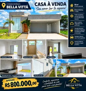 Casa de Condomínio com 3 Quartos à venda, 131m² no Condomínio Bellavittá, Caçapava