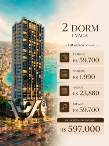 Apartamento com 2 Quartos à venda, 55m² no Pôrto Belo, Porto Belo