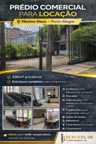 Prédio Comercial para alugar, 330m² no Menino Deus, Porto Alegre
