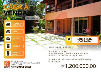 Casa com 3 Quartos à venda, 150m² no Coroa Vermelha, Santa Cruz Cabrália