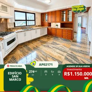 Apartamento com 3 Quartos à venda, 274m² no Centro, Piracicaba