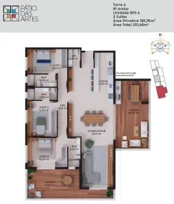 Apartamento com 3 Quartos à venda, 185m² no Pedra Branca, Palhoça