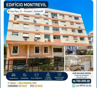 Apartamento com 2 Quartos à venda, 120m² no Pompéia, Santos