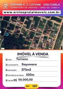 Lote/Terreno à venda, 375m² no Praia do Ervino, São Francisco do Sul