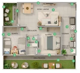 Apartamento com 2 Quartos à venda, 65m² no Jardim Morumbi, Londrina