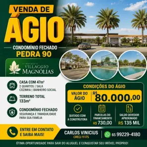 Casa de Condomínio com 2 Quartos à venda, 47m² no Pedra 90, Cuiabá