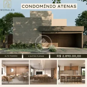 Casa de Condomínio com 4 Quartos à venda, 220m² no Jardins Atenas, Goiânia