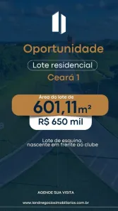 Lote/Terreno à venda, 601m² no Cidade Alpha, Eusébio
