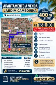 Apartamento com 1 Quarto à venda, 34m² no Jardim Camboinha, Cabedelo