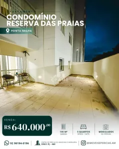 Apartamento com 3 Quartos à venda, 135m² no Ponta Negra, Manaus
